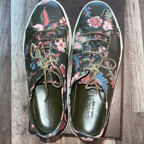 GUCCI SHAGREEN FLORAL SNEAKERS VINTAGE - Picture 3 of 10